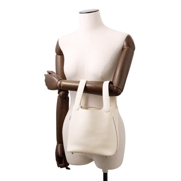 HERMES Picotin Lock Size PM Taurillon Clemence Craie - Picture 3 of 7